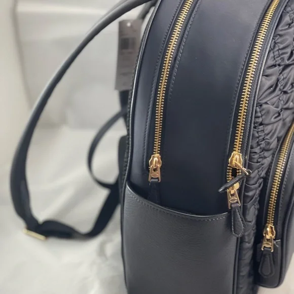 Coach Court Bawck Ruching Black Midnight / Gold - Picture 3 of 11